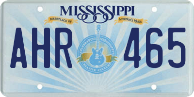 MS license plate AHR465