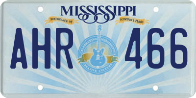 MS license plate AHR466