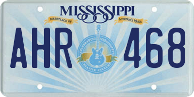 MS license plate AHR468