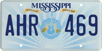 MS license plate AHR469