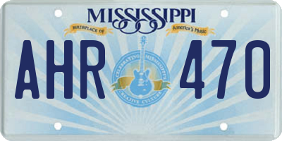MS license plate AHR470