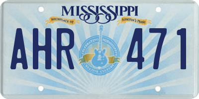 MS license plate AHR471