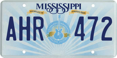 MS license plate AHR472