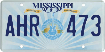 MS license plate AHR473