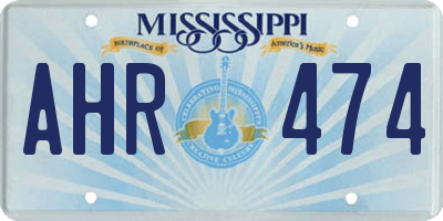 MS license plate AHR474