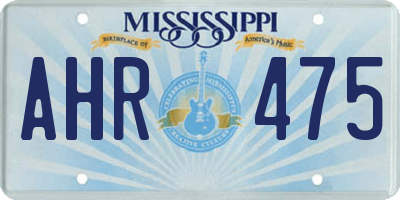 MS license plate AHR475
