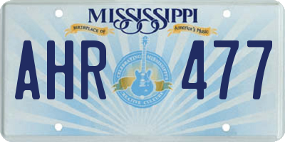 MS license plate AHR477