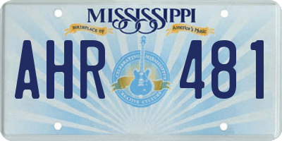 MS license plate AHR481