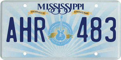MS license plate AHR483