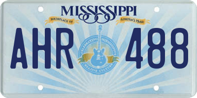 MS license plate AHR488