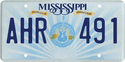 MS license plate AHR491