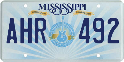 MS license plate AHR492