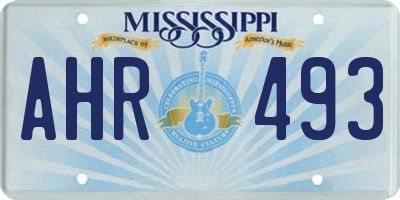 MS license plate AHR493