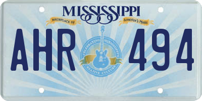 MS license plate AHR494