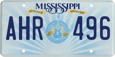 MS license plate AHR496
