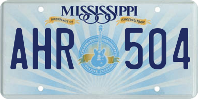 MS license plate AHR504