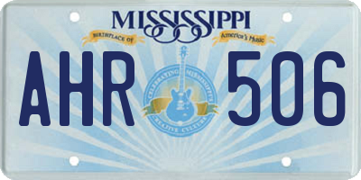MS license plate AHR506