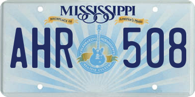 MS license plate AHR508