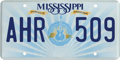 MS license plate AHR509