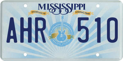 MS license plate AHR510