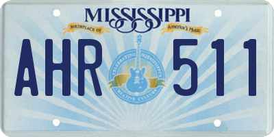 MS license plate AHR511