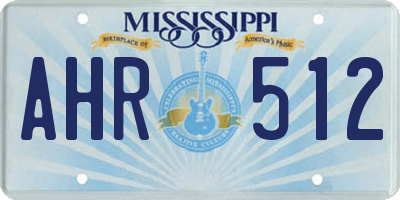 MS license plate AHR512