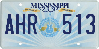 MS license plate AHR513