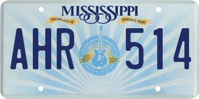 MS license plate AHR514