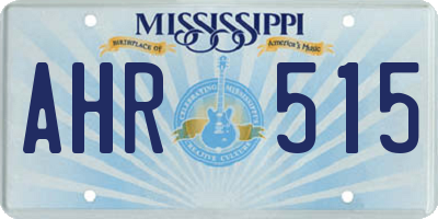 MS license plate AHR515