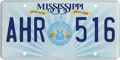 MS license plate AHR516