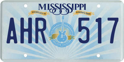 MS license plate AHR517