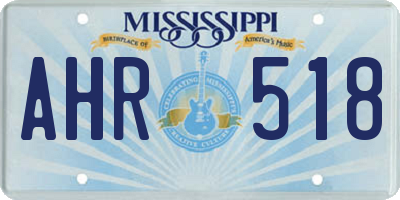 MS license plate AHR518