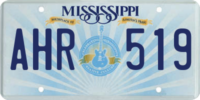 MS license plate AHR519