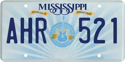MS license plate AHR521