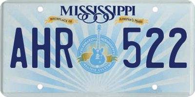 MS license plate AHR522