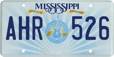MS license plate AHR526