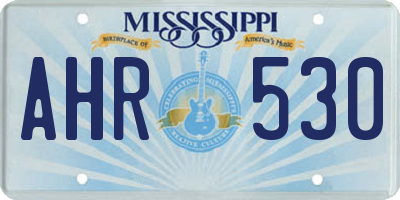 MS license plate AHR530