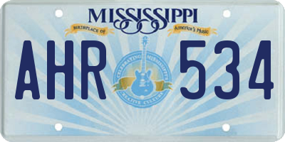 MS license plate AHR534