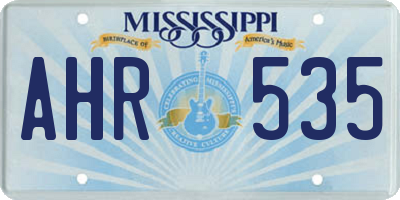 MS license plate AHR535