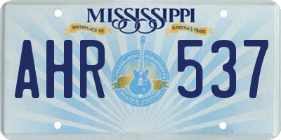 MS license plate AHR537