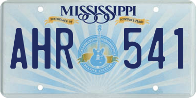 MS license plate AHR541