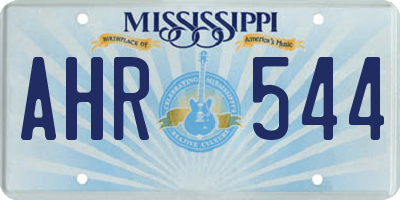MS license plate AHR544