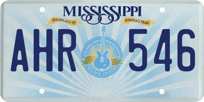 MS license plate AHR546