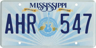 MS license plate AHR547