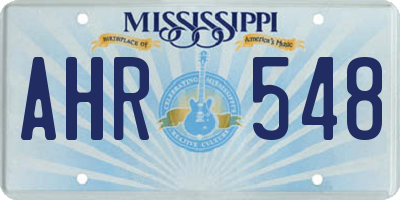 MS license plate AHR548