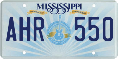 MS license plate AHR550
