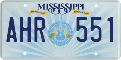 MS license plate AHR551