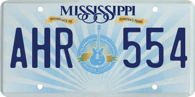 MS license plate AHR554