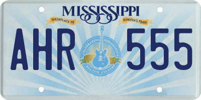 MS license plate AHR555