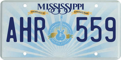 MS license plate AHR559